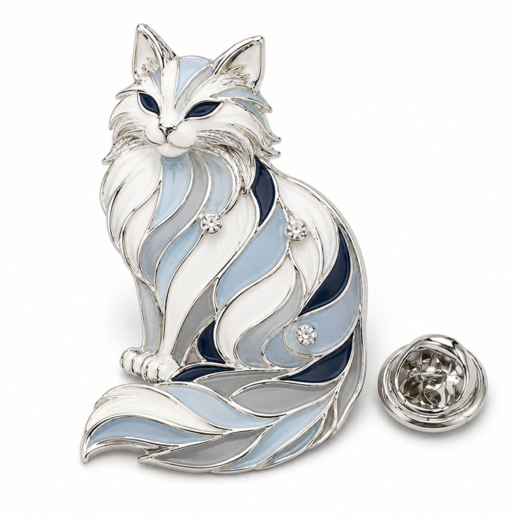 брошь кошка серебро